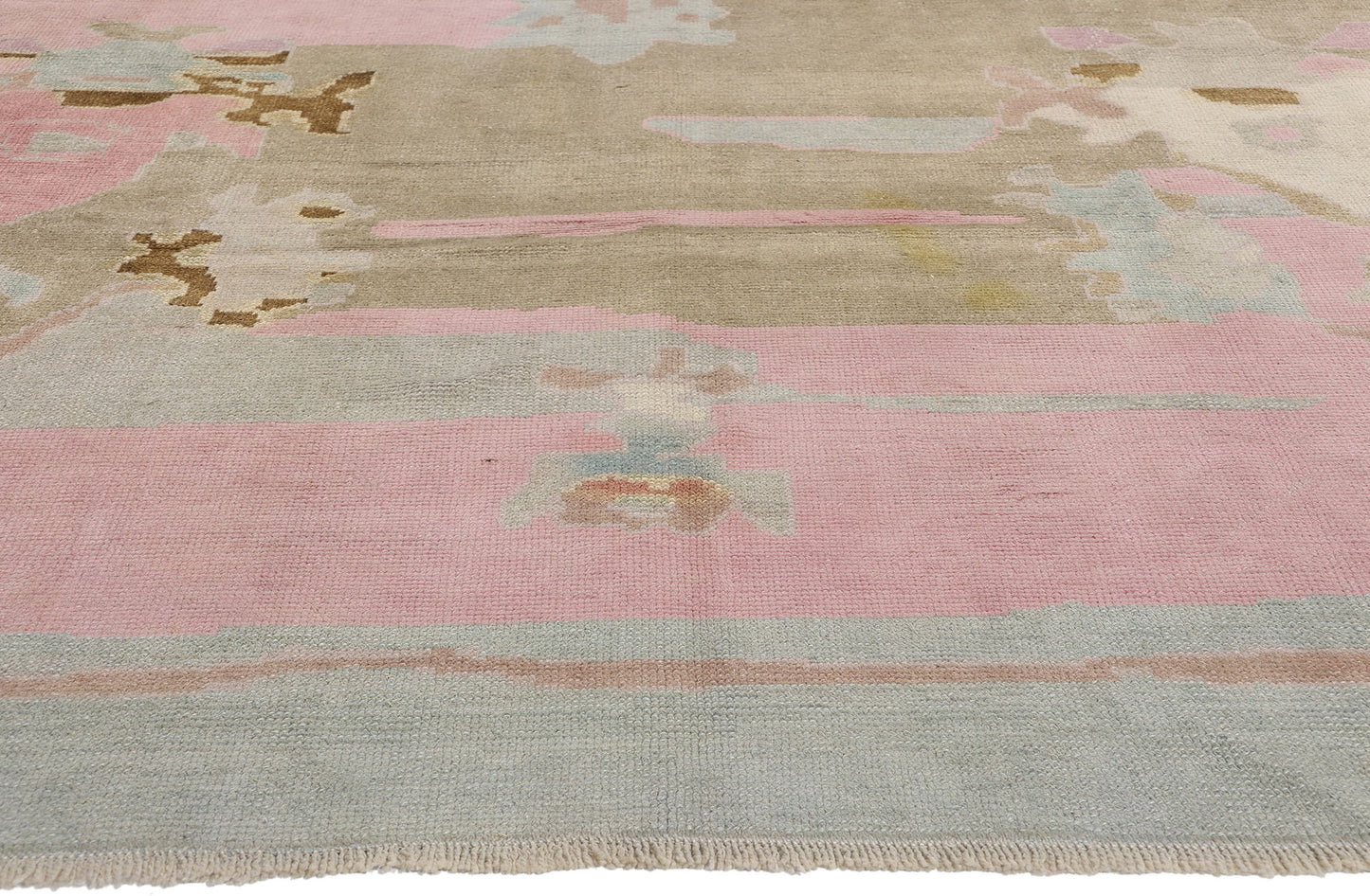 10 x 13 Modern Pink Turkish Oushak Rug 53980