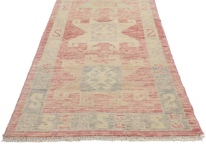 3 x 13 Modern Pink Turkish Oushak Rug 53973