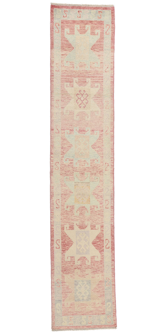3 x 13 Modern Pink Turkish Oushak Rug 53973