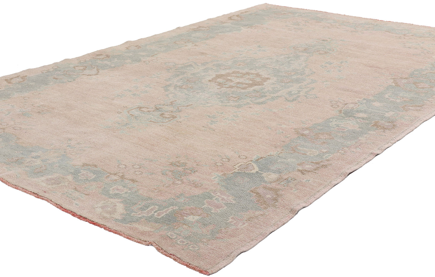 5 x 8 Vintage Pink Turkish Oushak Rug 53996