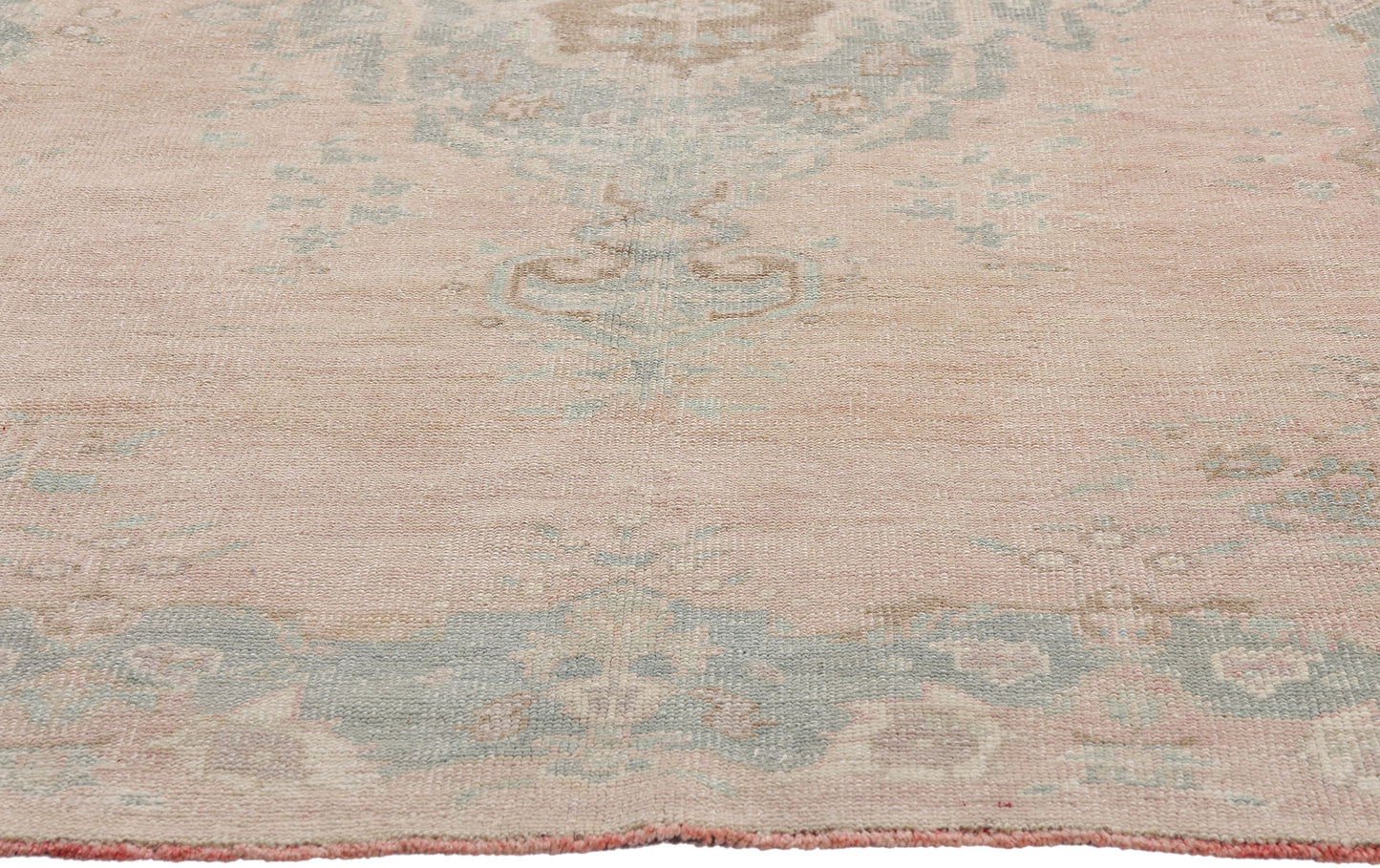5 x 8 Vintage Pink Turkish Oushak Rug 53996