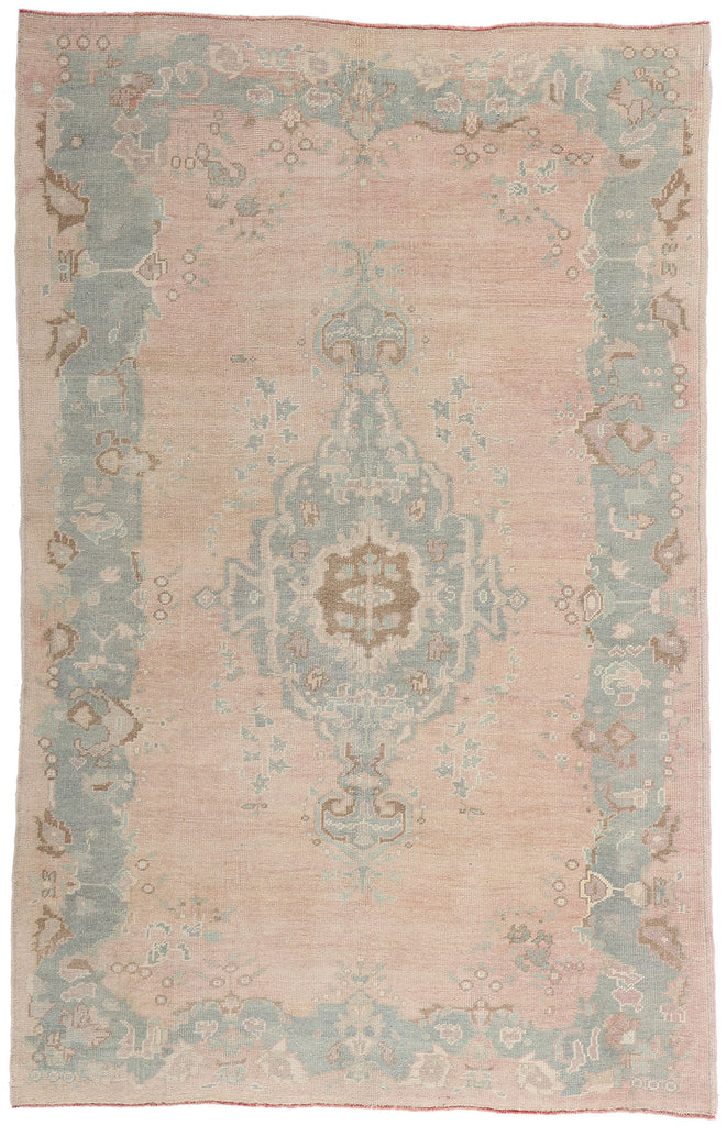 5 x 8 Vintage Pink Turkish Oushak Rug 53996