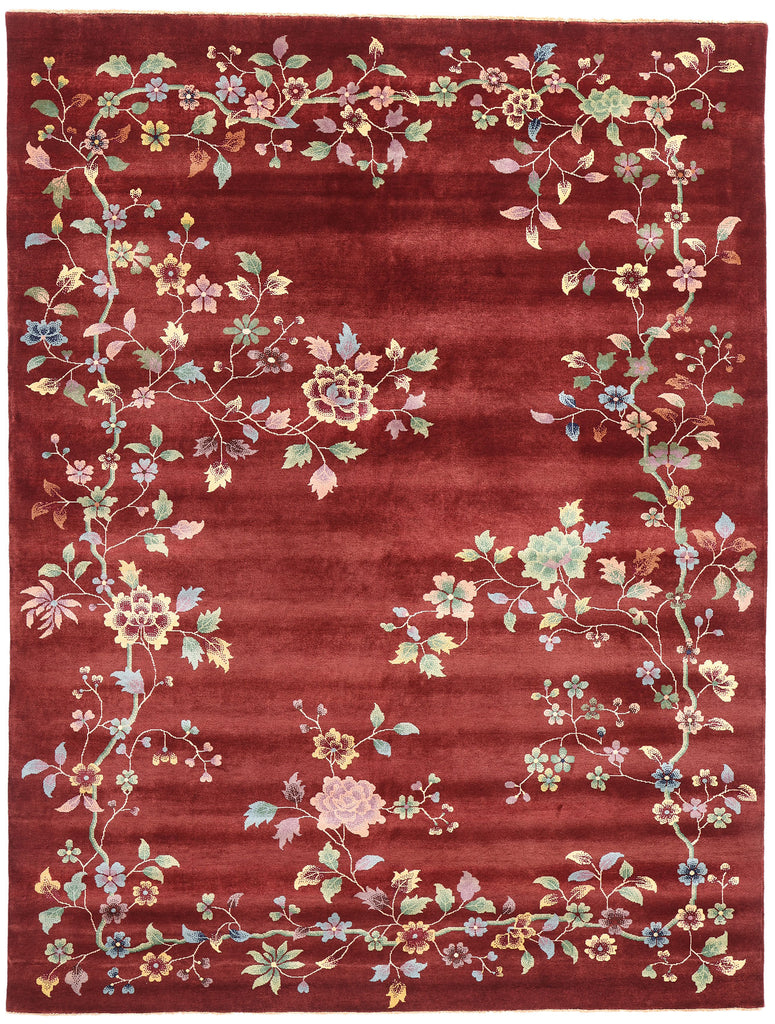 9 x 12 Modern Red Chinese Art Deco Rug 31098