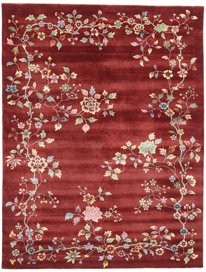 9 x 12 Modern Red Chinese Art Deco Rug 31098