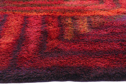 4 x 6 Ritva Puotila Vintage Finnish Rya Ryijy Rug 79098