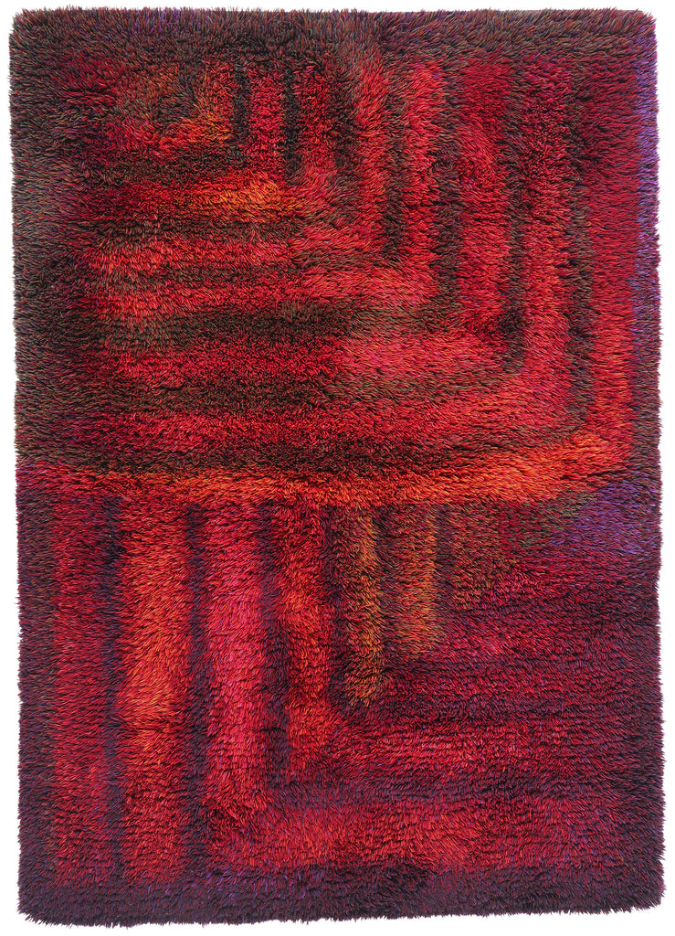 4 x 6 Ritva Puotila Vintage Finnish Rya Ryijy Rug 79098