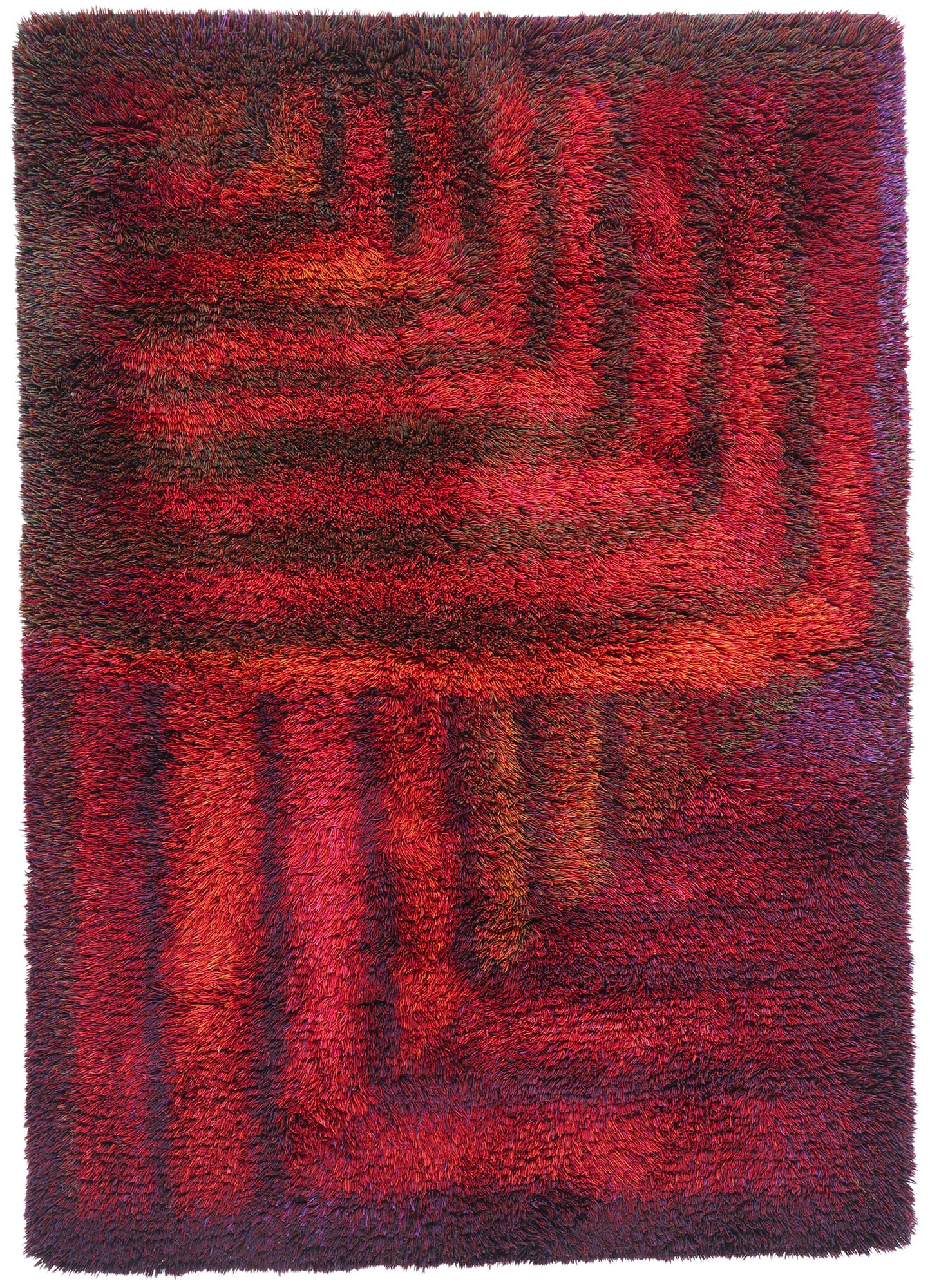 4 x 6 Ritva Puotila Vintage Finnish Rya Ryijy Rug 79098