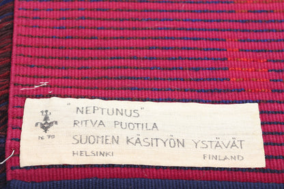 4 x 6 Ritva Puotila Vintage Finnish Rya Ryijy Rug 79099