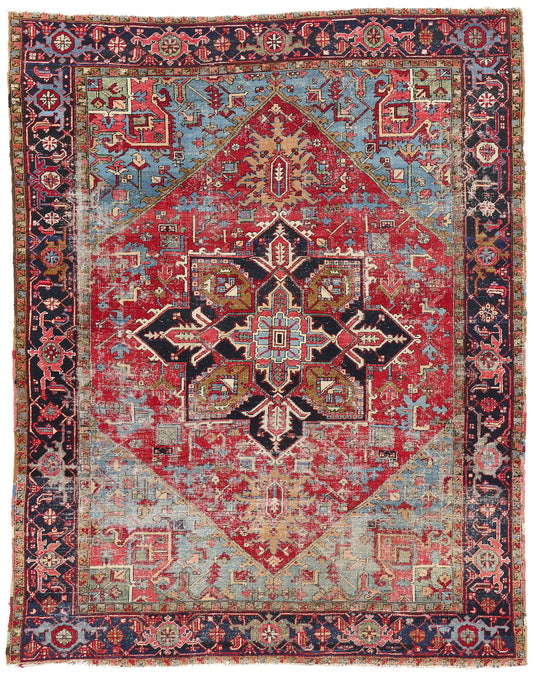 9 x 11 Antique Persian Heriz Rug 79129