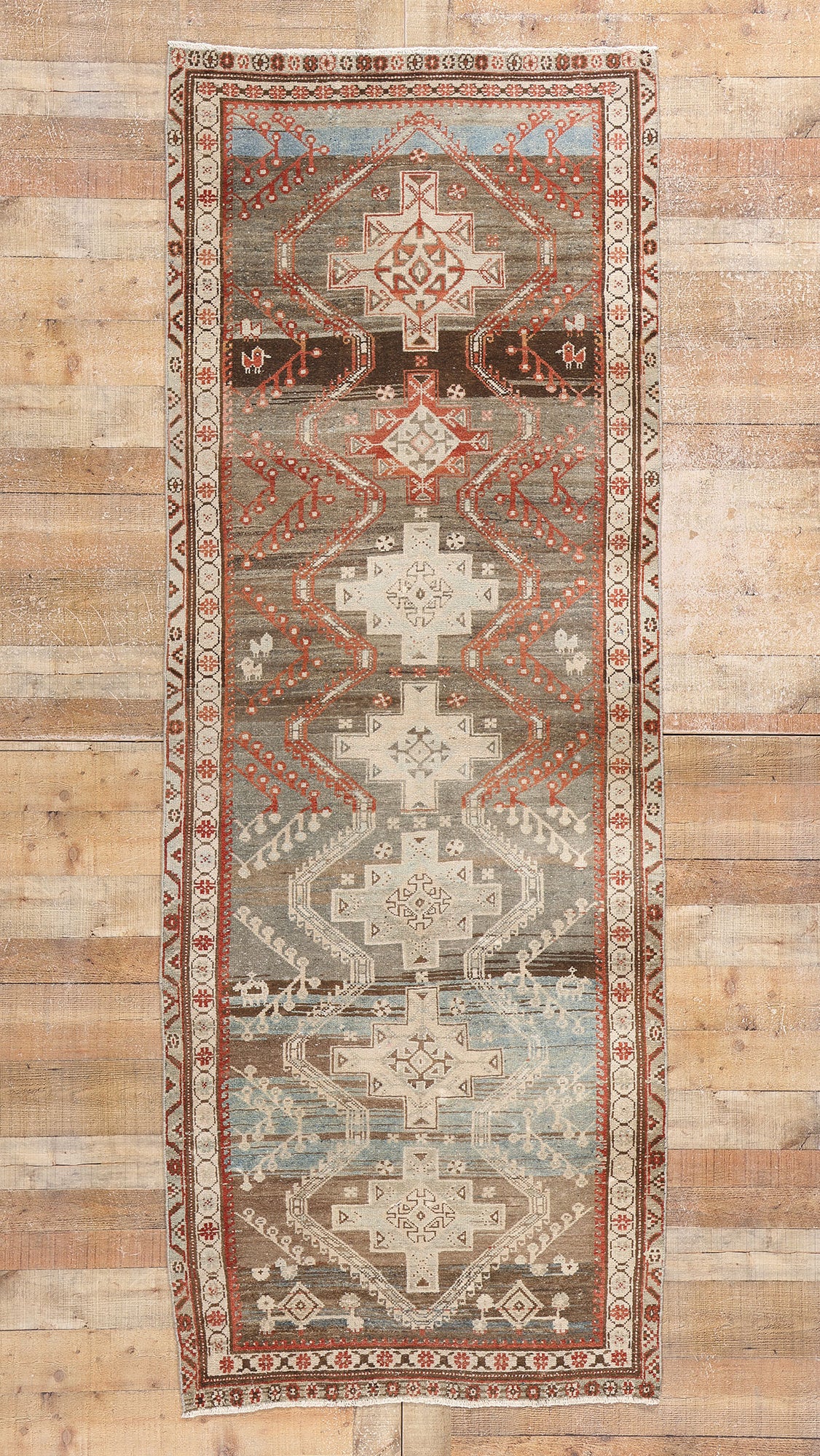 4 x 9 Antique Persian Malayer Rug 61385