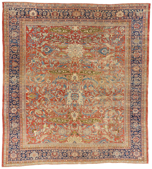 9 x 10 Antique Persian Sultanabad Rug 79127