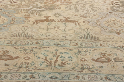 10 x 12 Vintage Earth-Tone Persian Tabriz Rug 61354