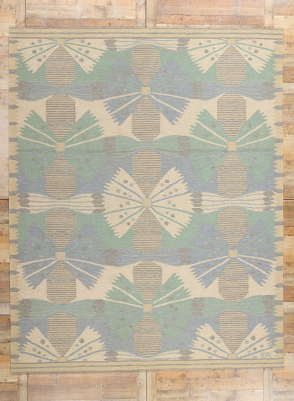 9 x 12 Scandinavian Modern Swedish Inspired Kilim Rug 31110