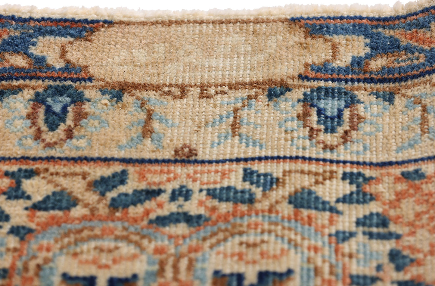 8 x 11 Distressed Beige Antique Persian Kashan Rug 61525