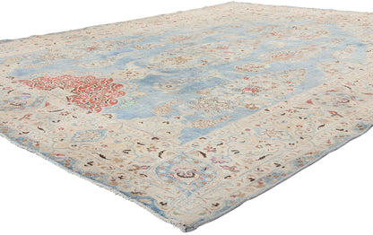 9 x 12 Signed Antique Persian Vase Mashhad Rug 61355