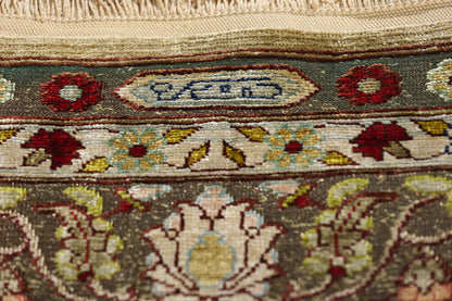 2 x 3 Earth-Tone Vintage Turkish Silk Hereke Rug 79321