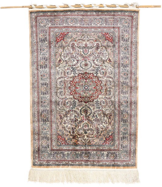 2 x 3 Vintage Turkish Silk Hereke Rug 78933