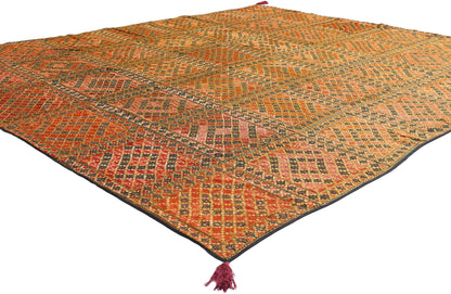 8 x 9 Antique Silk Shishedar Phulkari Textile 79206