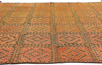 8 x 9 Antique Silk Shishedar Phulkari Textile 79206