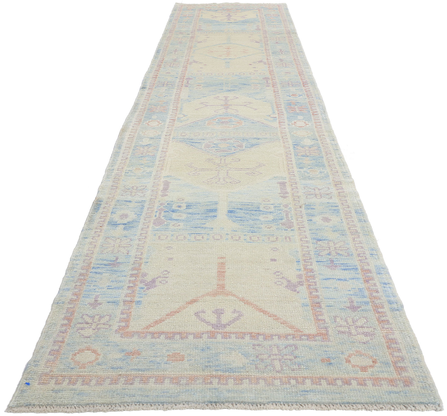 3 x 15 Modern Sky Blue Turkish Oushak Rug 53969
