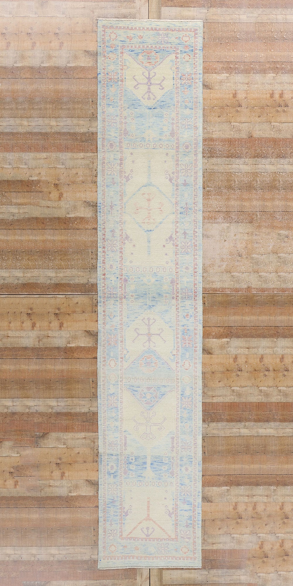 3 x 15 Modern Sky Blue Turkish Oushak Rug 53969