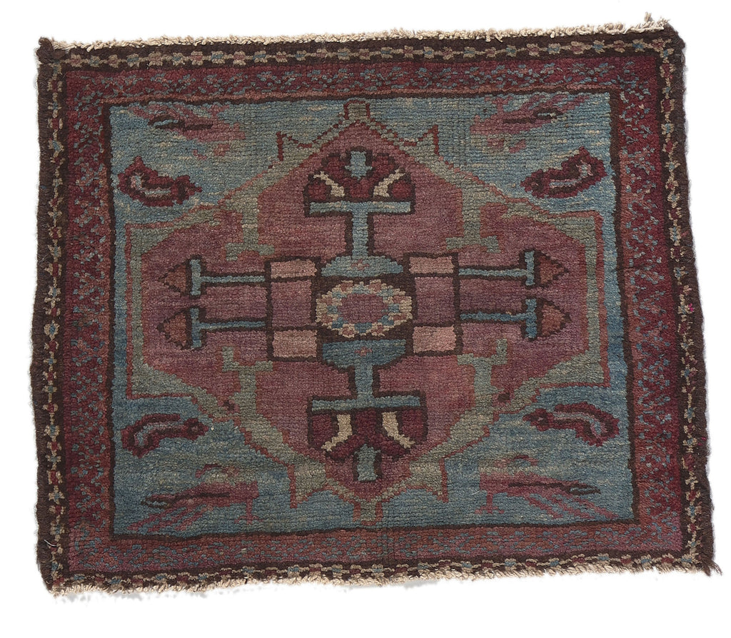 1 x 1 - Blue Antique Persian Malayer Rug - 61257