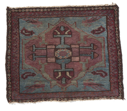 1 x 1 - Blue Antique Persian Malayer Rug - 61257