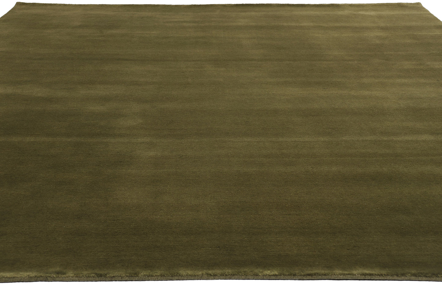 8 x 10 Solid Olive Green Modern Rug 31160