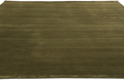 8 x 10 Solid Olive Green Modern Rug 31160