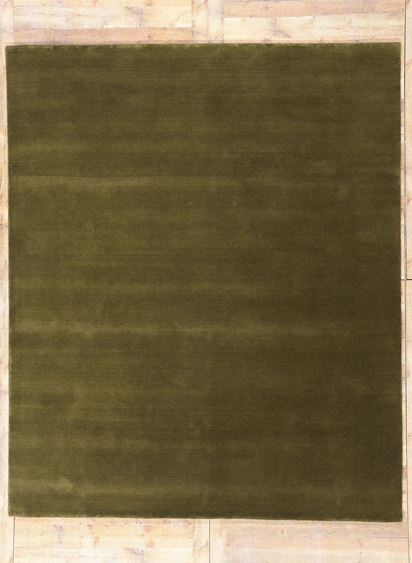 8 x 10 Solid Olive Green Modern Rug 31160