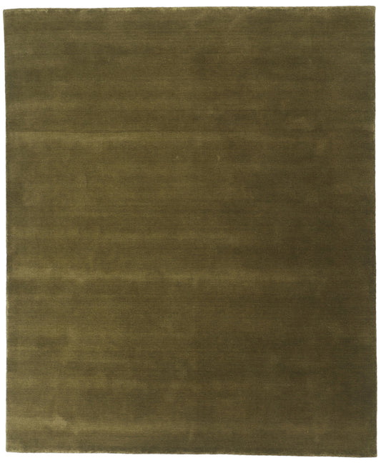 8 x 10 Solid Olive Green Modern Rug 31160