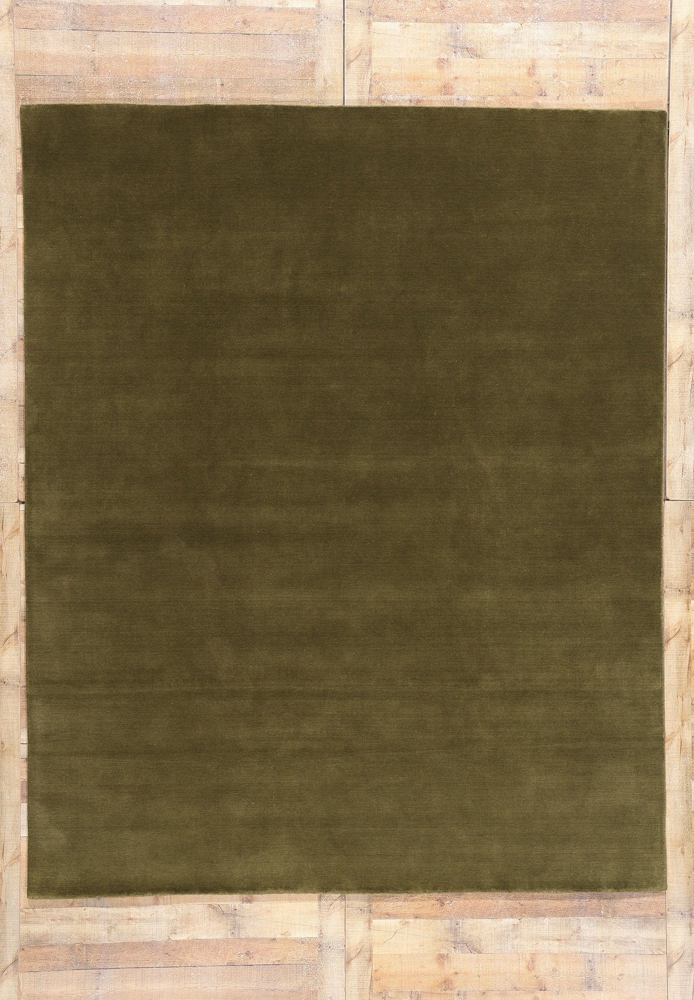 10 x 12 Solid Olive Green Modern Rug 31157