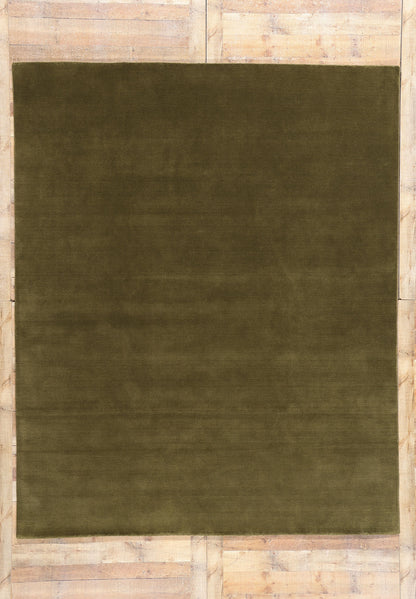 10 x 12 Solid Olive Green Modern Rug 31157