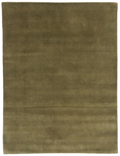 5 x 7 Solid Olive Green Modern Rug 31167