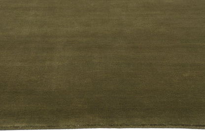 5 x 8 Solid Olive Green Modern Rug 31168