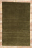 5 x 8 Solid Olive Green Modern Rug 31168