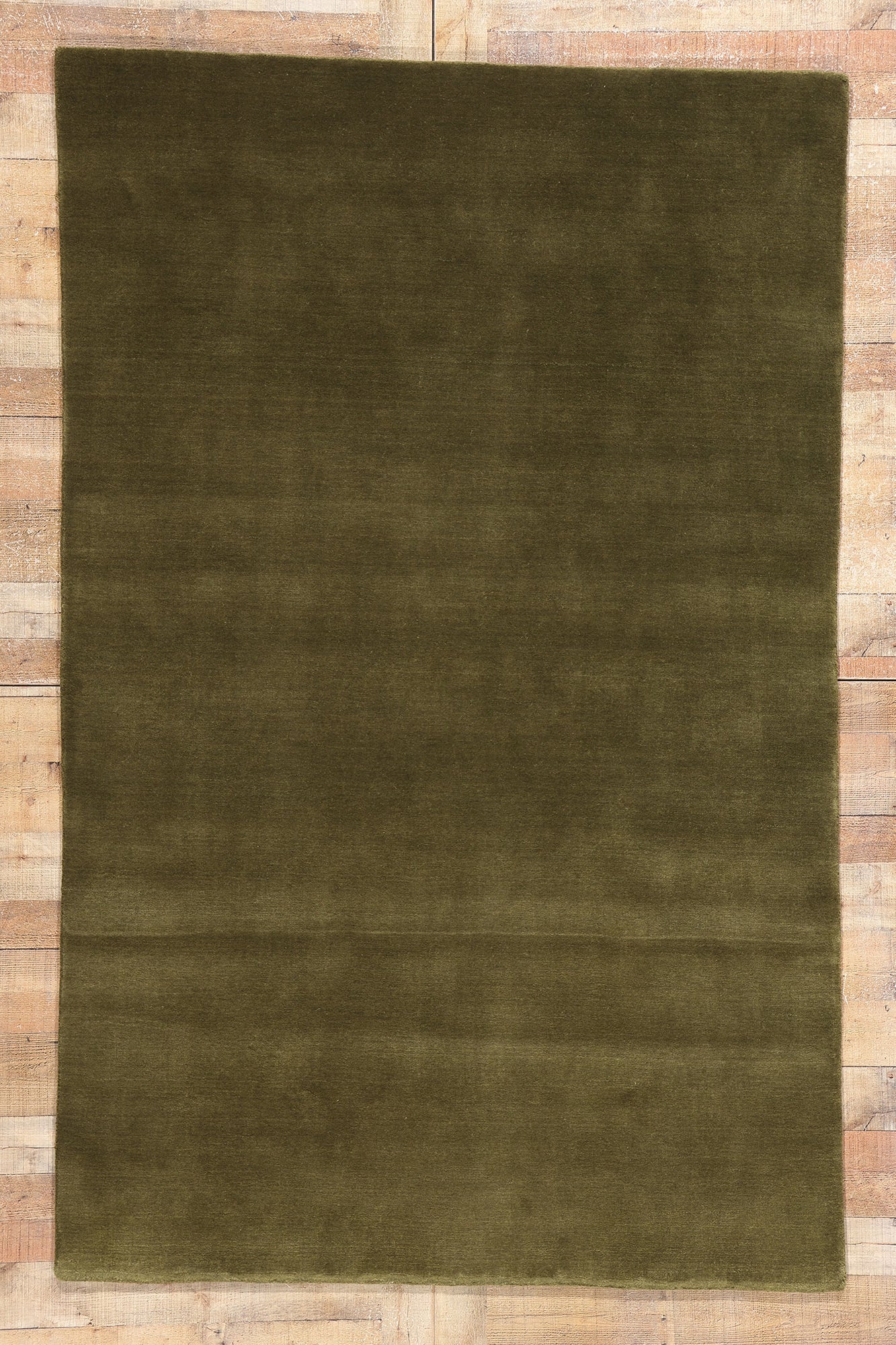 5 x 8 Solid Olive Green Modern Rug 31168