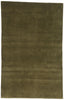 5 x 8 Solid Olive Green Modern Rug 31168