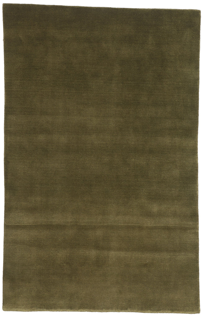 5 x 8 Solid Olive Green Modern Rug 31168