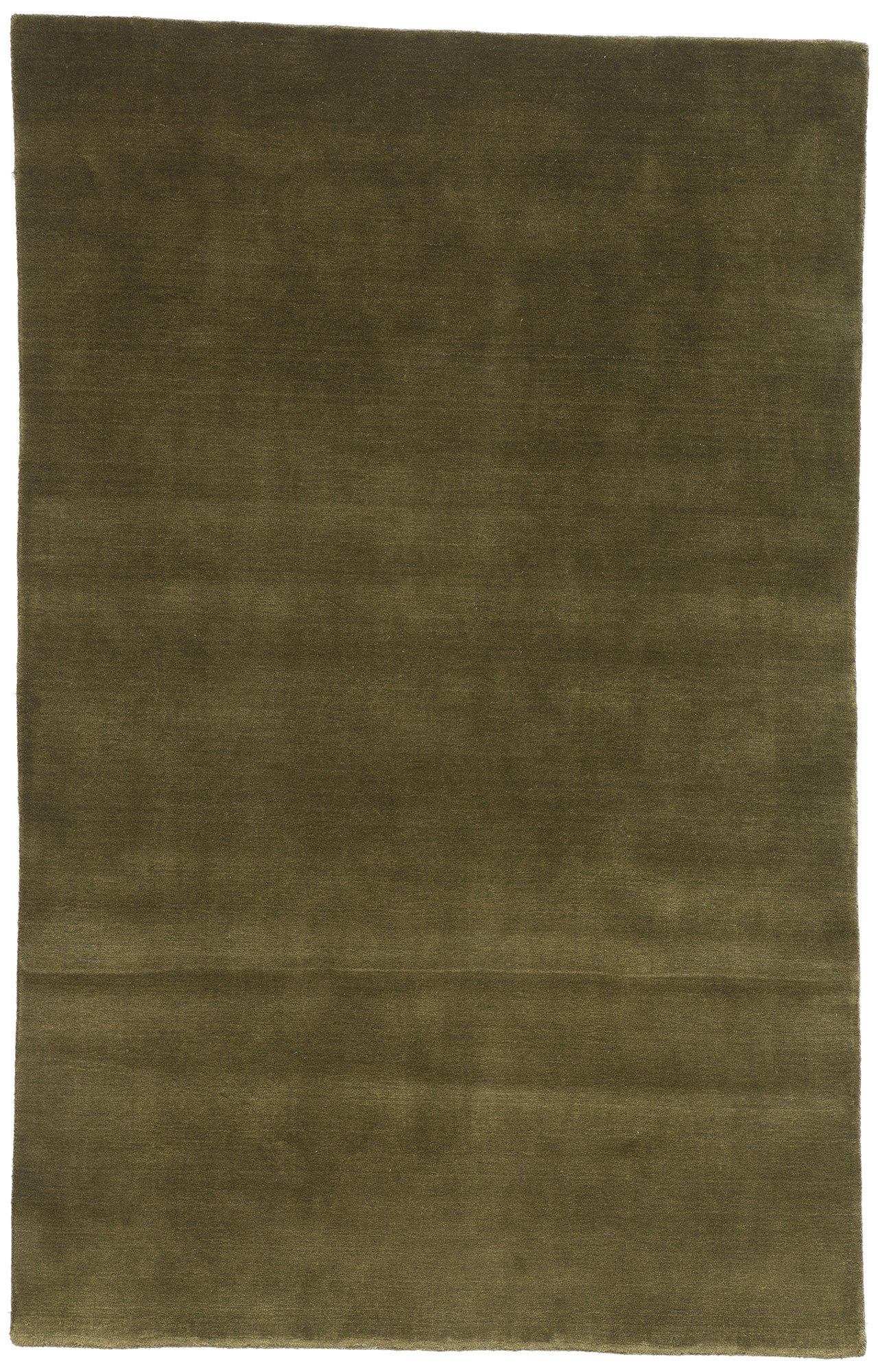 5 x 8 Solid Olive Green Modern Rug 31168
