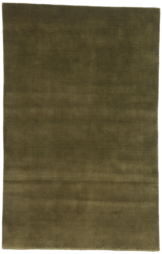 5 x 8 Solid Olive Green Modern Rug 31168