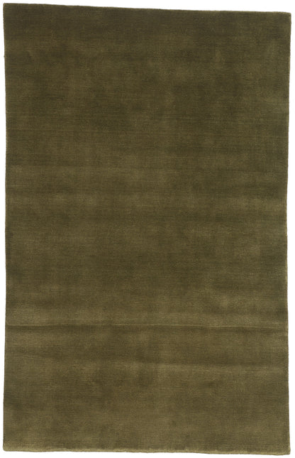 5 x 8 Solid Olive Green Modern Rug 31169