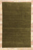 5 x 8 Solid Olive Green Modern Rug 31170
