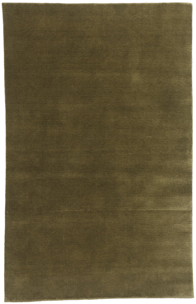 5 x 8 Solid Olive Green Modern Rug 31174