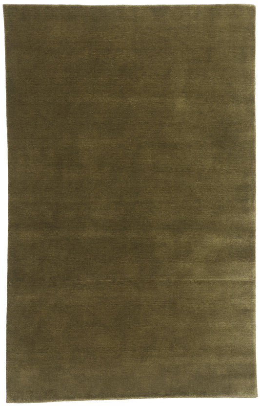 5 x 8 Solid Olive Green Modern Rug 31175
