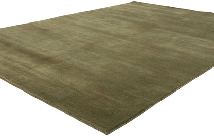 6 x 9 Solid Olive Green Modern Rug 31163