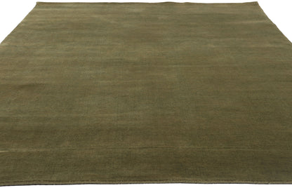 6 x 9 Solid Olive Green Modern Rug 31163