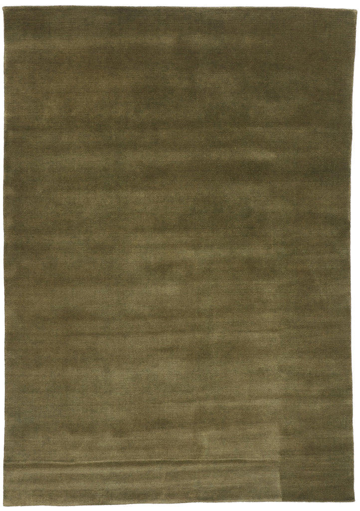 6 x 9 Solid Olive Green Modern Rug 31163