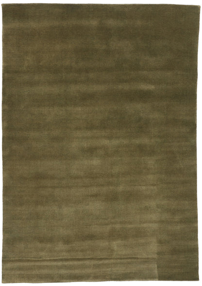 6 x 9 Solid Olive Green Modern Rug 31163