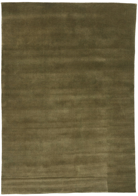 6 x 9 Solid Olive Green Modern Rug 31163